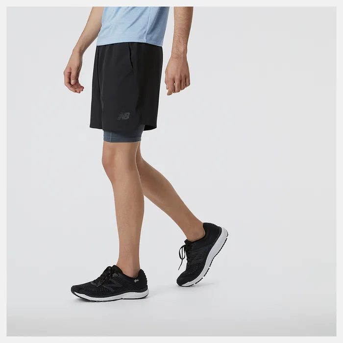 New Balance Shorts Men RWTech 7 Inch 2in1 Short BLACK New Balance Shorts Men RWTech 7 Inch 2in1 Short BLACK
