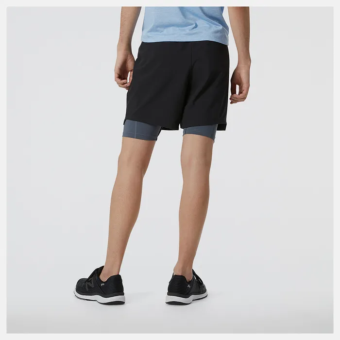 New Balance Shorts Men RWTech 7 Inch 2in1 Short BLACK New Balance Shorts Men RWTech 7 Inch 2in1 Short BLACK