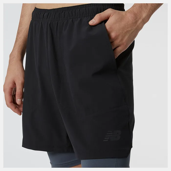 New Balance Shorts Men RWTech 7 Inch 2in1 Short BLACK New Balance Shorts Men RWTech 7 Inch 2in1 Short BLACK