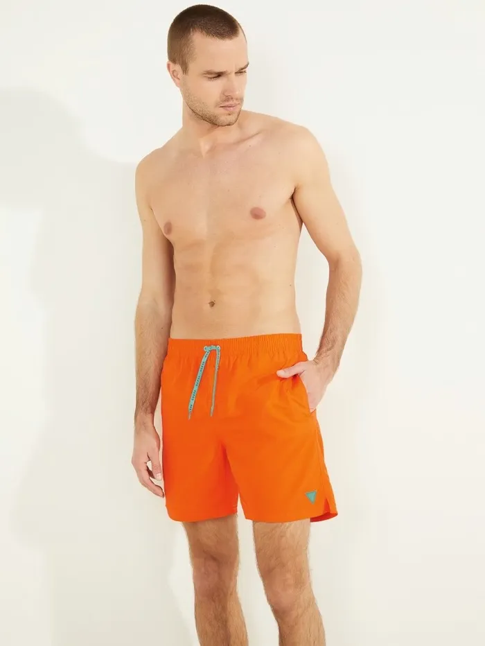 Nylon Swim Trunks Inspire Orange Swim GUESS Men
