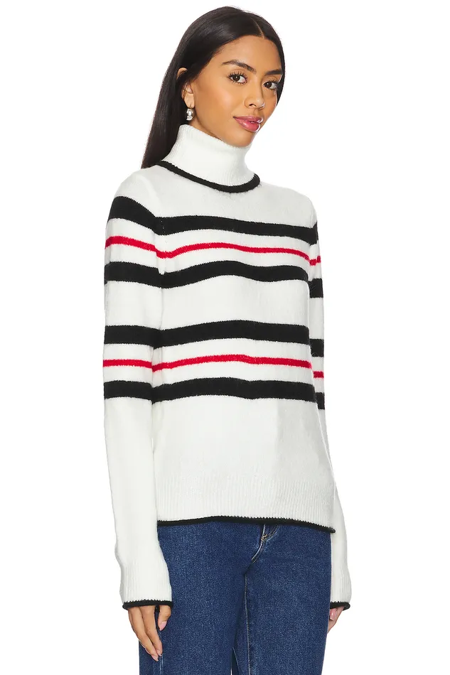 Ocane Turtleneck Pullover Black and Red Stripe Women Lovers and Friends Sweaters and Knits Ocane Turtleneck Pullover Black and Red Stripe Women Lovers and Friends Sweaters and Knits