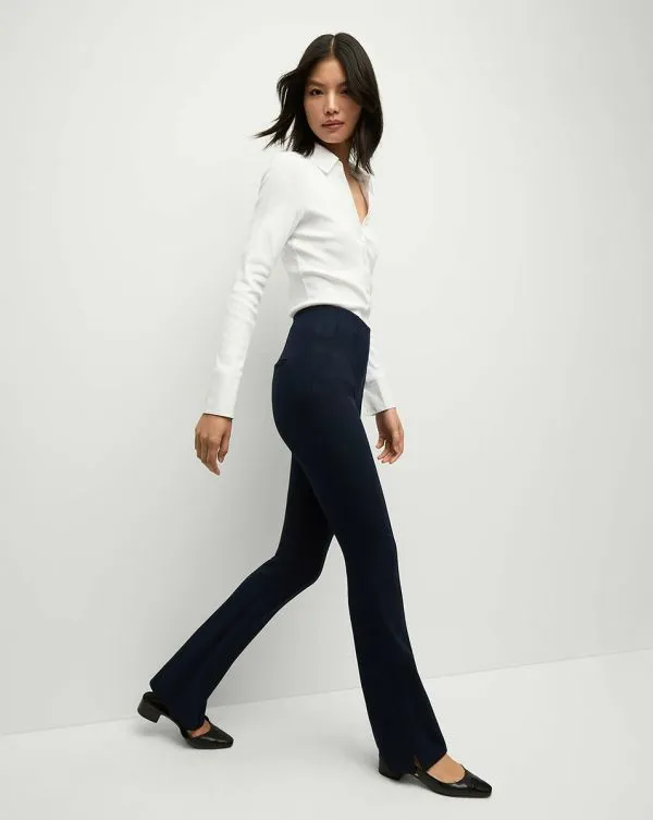 Orion Flare Pant Navy Women Veronica Beard Pants