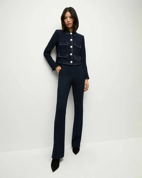 Orion Flare Pant Navy Women Veronica Beard Pants
