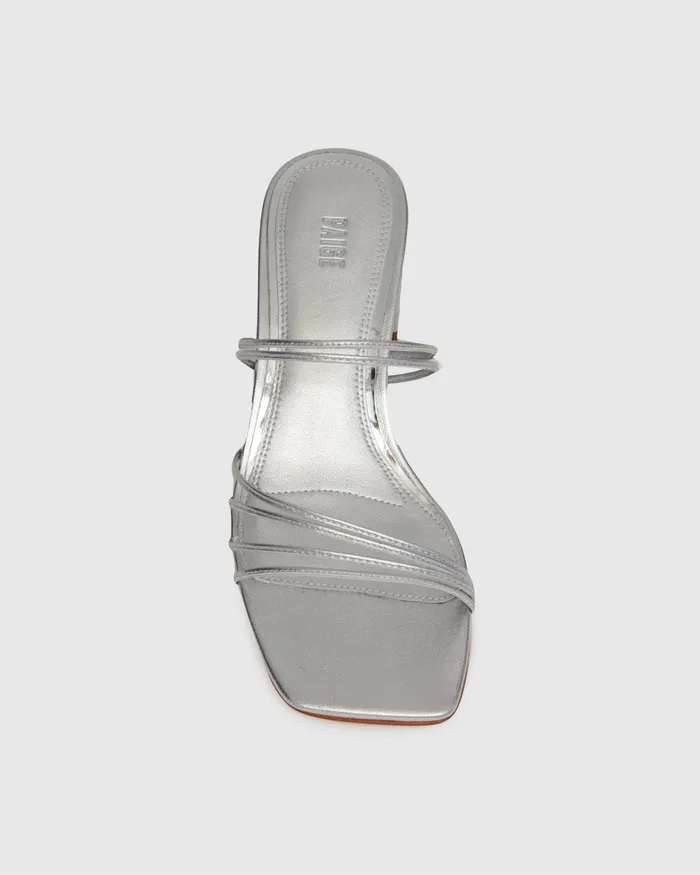 PAIGE Esme Sandal 8211 Silver Leather Women Sandals PAIGE Esme Sandal 8211 Silver Leather Women Sandals