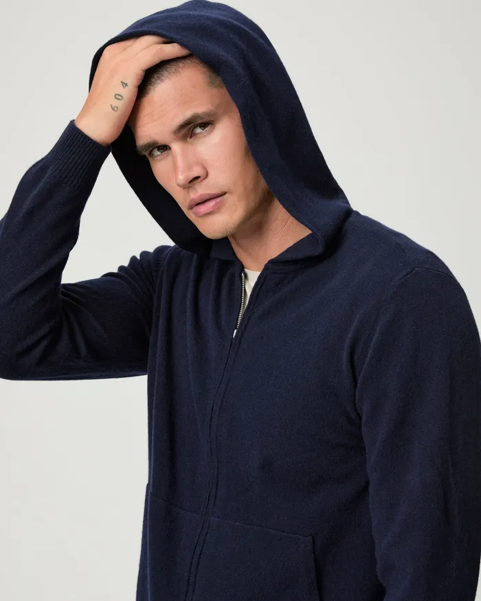 PAIGE Sweaters and Sweatshirts Men Swanson Full Zip Sweater 8211 Deep Anchor Cashmere PAIGE Sweaters and Sweatshirts Men Swanson Full Zip Sweater 8211 Deep Anchor Cashmere