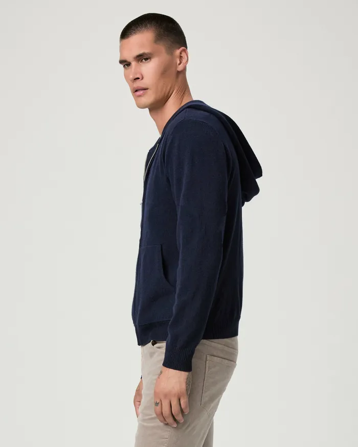 PAIGE Sweaters and Sweatshirts Men Swanson Full Zip Sweater 8211 Deep Anchor Cashmere