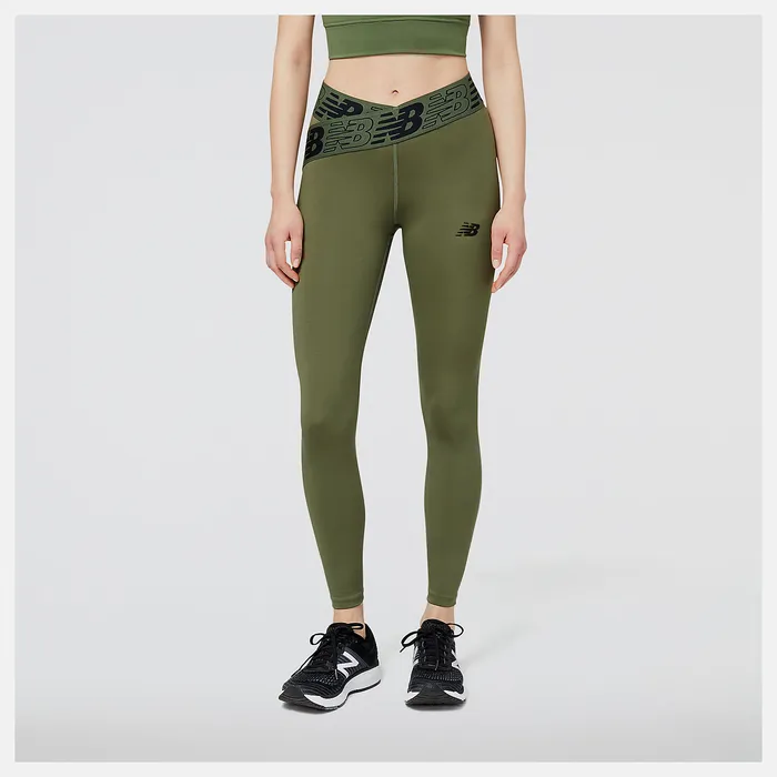 Pants and Leggings New Balance Women Relentless Crossover High Rise 78 Tight DEEP OLIVE GREEN