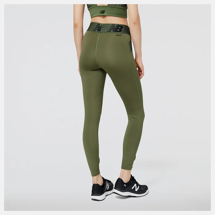 Pants and Leggings New Balance Women Relentless Crossover High Rise 78 Tight DEEP OLIVE GREEN