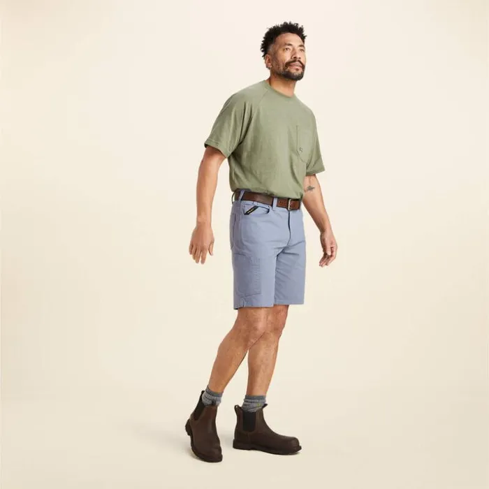 Pants and Shorts Men Ariat Rebar DuraStretch Made Tough Short Flint Stone