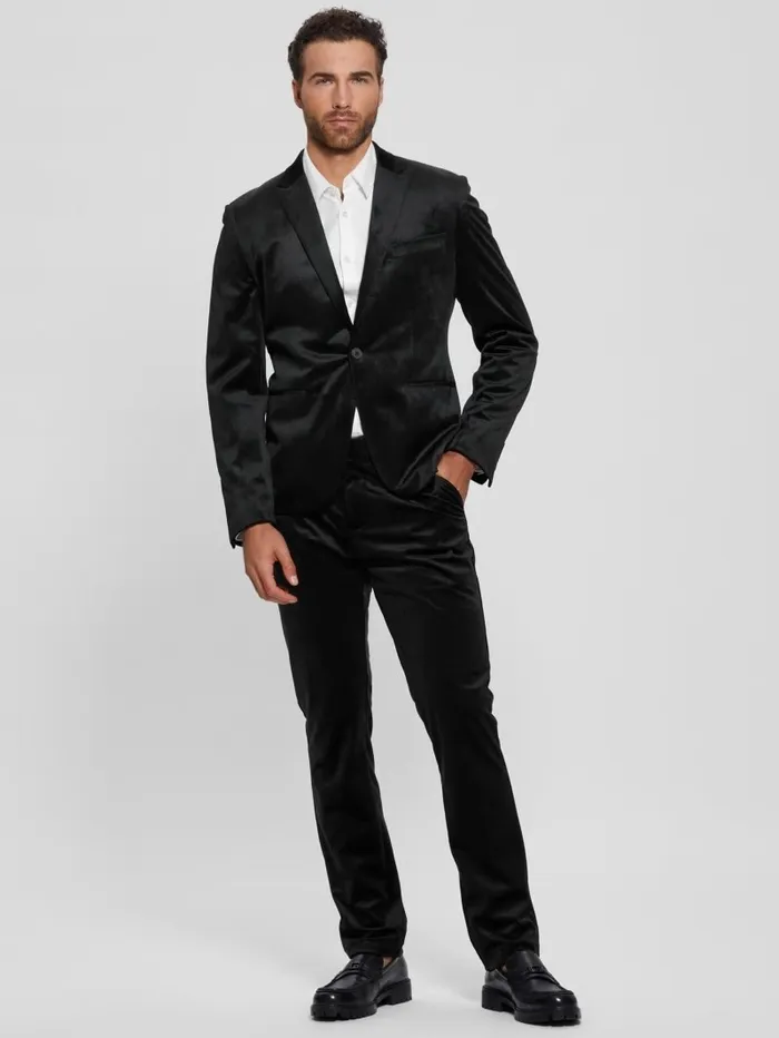 Pants and Shorts Men GUESS Fulham Velvet Slim Trousers Black