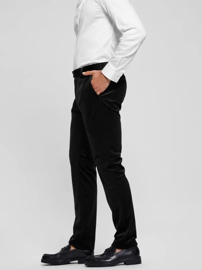 Pants and Shorts Men GUESS Fulham Velvet Slim Trousers Black