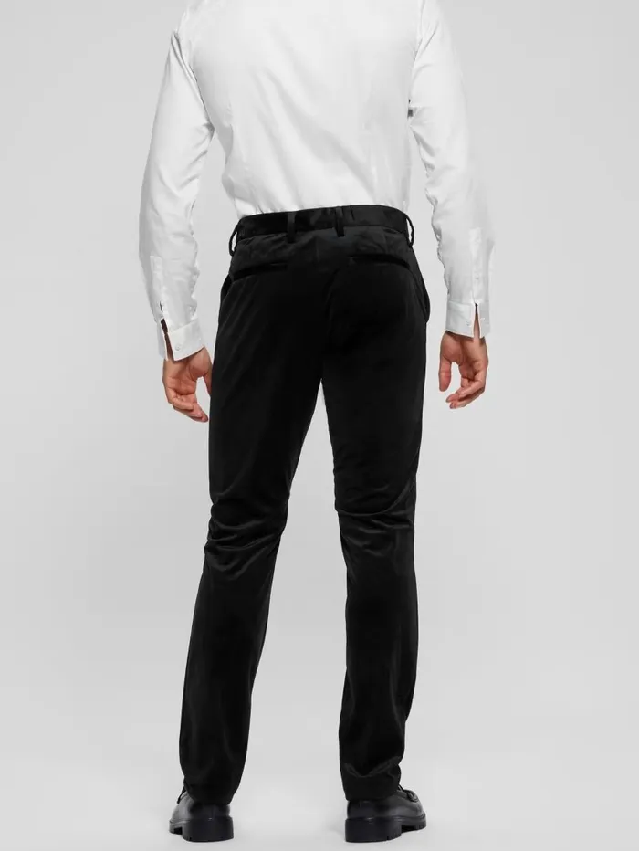 Pants and Shorts Men GUESS Fulham Velvet Slim Trousers Black