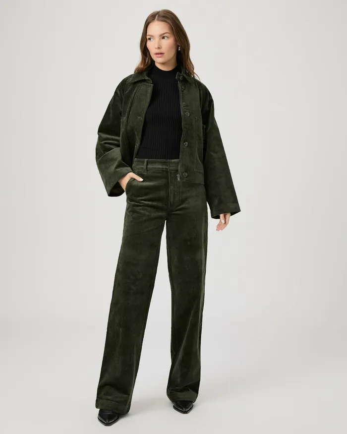 Pants Danielle Trouser 8211 Dark Fern Green Corduroy PAIGE Women Pants Danielle Trouser 8211 Dark Fern Green Corduroy PAIGE Women