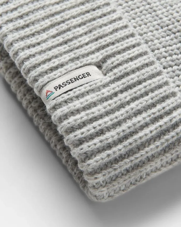 Passenger Beanies Compass Recycled Beanie Light Grey Marl Light Grey Marl 8211 WomenMen