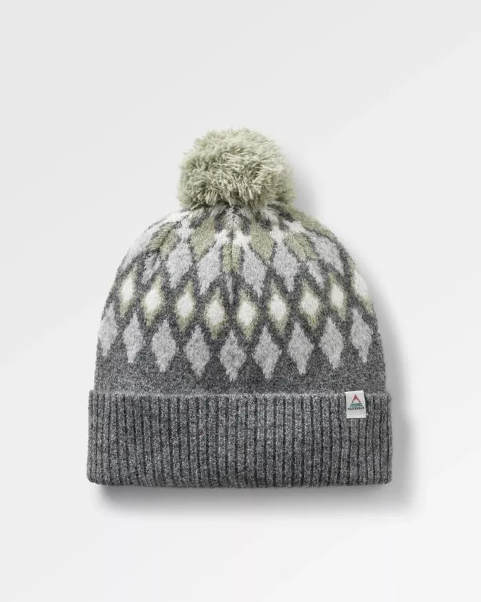 Passenger Beanies Snowdrop Recycled Bobble Hat Grey Marl Grey Marl 8211 WomenMen