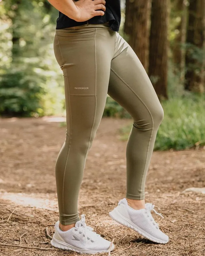 Passenger Bottoms Fresh Air 20 Recycled Leggings Dusty Olive Dusty Olive 8211 Women