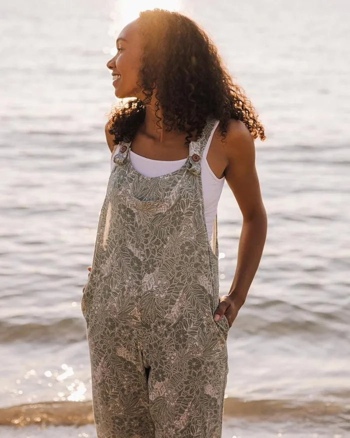Passenger Bottoms Serenity Dungarees Pistachio Floral Pistachio Floral 8211 Women