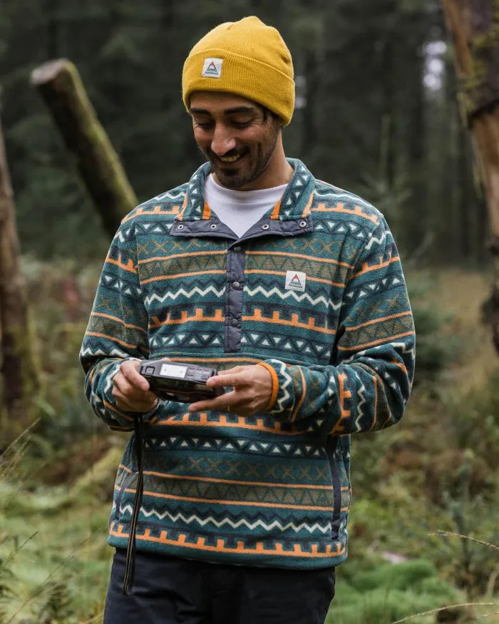 Passenger Tops Adrift Recycled Polar Fleece Retro Geo Mediterranean Retro Geo Mediterranean 8211 Men