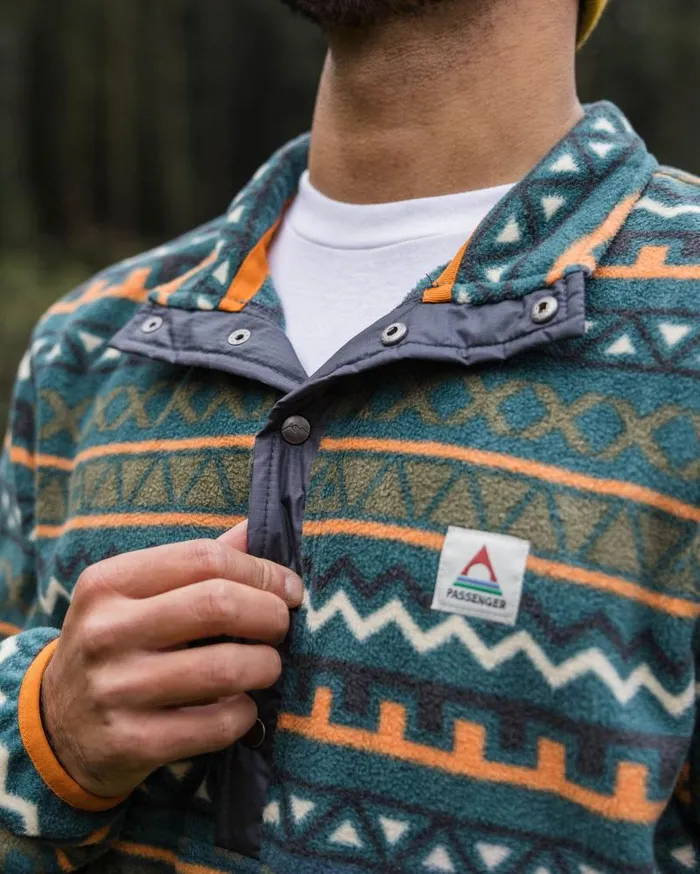 Passenger Tops Adrift Recycled Polar Fleece Retro Geo Mediterranean Retro Geo Mediterranean 8211 Men