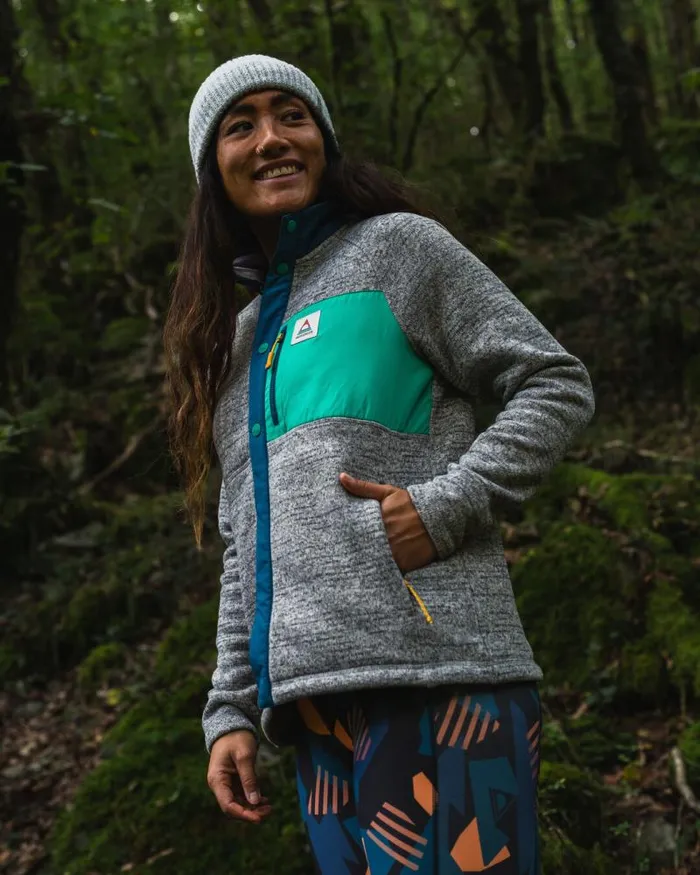 Passenger Tops Amber Recycled Polartec Fleece Grey Marl Grey Marl 8211 Women