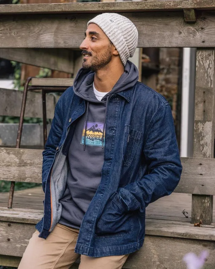 Passenger Tops Balsa Organic Denim Overshirt Denim Blue Denim Blue 8211 Men