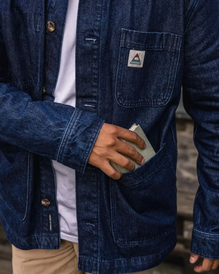 Passenger Tops Balsa Organic Denim Overshirt Denim Blue Denim Blue 8211 Men