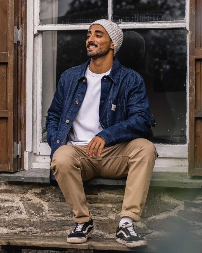 Passenger Tops Balsa Organic Denim Overshirt Denim Blue Denim Blue 8211 Men