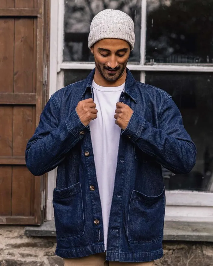 Passenger Tops Balsa Organic Denim Overshirt Denim Blue Denim Blue 8211 Men