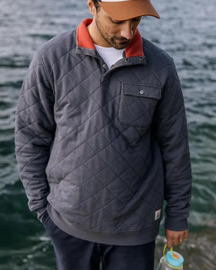 Passenger Tops Bark Recycled Quilted Popper Up Sweatshirt Charcoal Charcoal 8211 Men Passenger Tops Bark Recycled Quilted Popper Up Sweatshirt Charcoal Charcoal 8211 Men