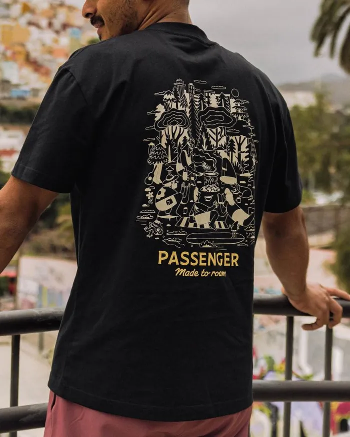 Passenger Tops Better Outside Organic Relaxed Fit TShirt Black Black 8211 Men