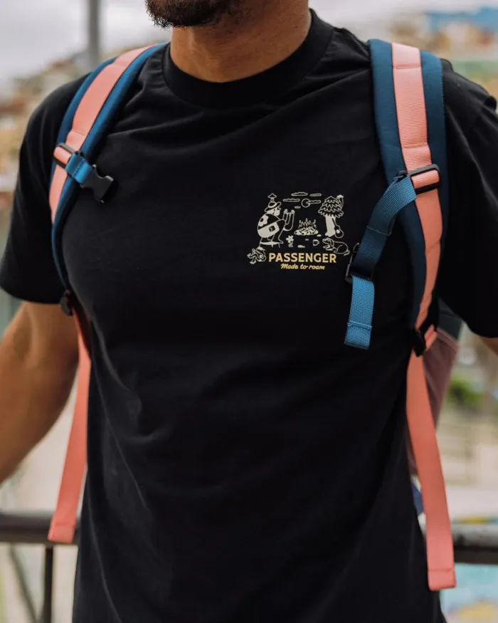 Passenger Tops Better Outside Organic Relaxed Fit TShirt Black Black 8211 Men