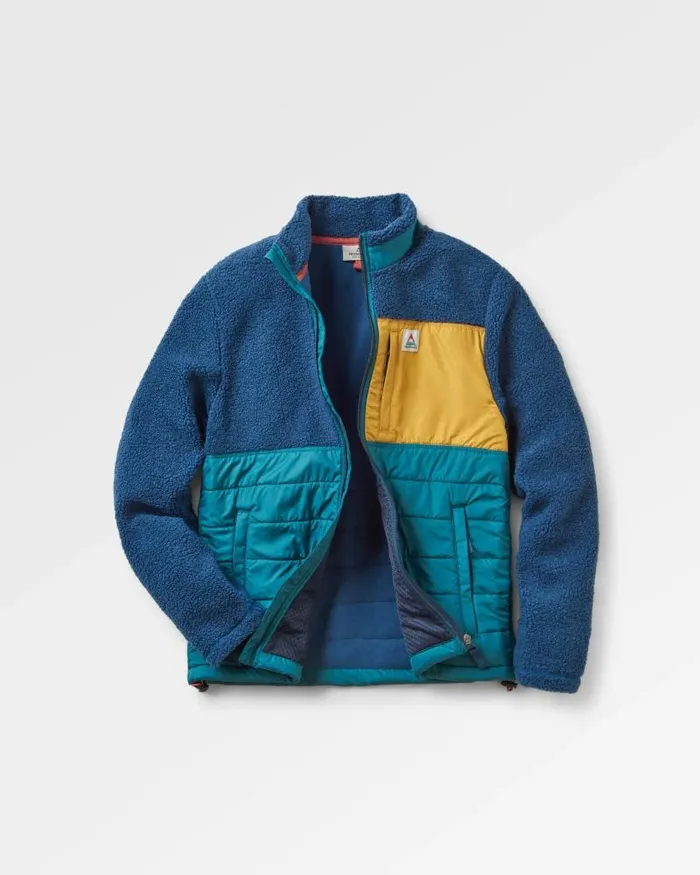 Passenger Tops Born Explorer Recycled PolarLined Sherpa Fleece Dark Denim Dark Denim 8211 Men