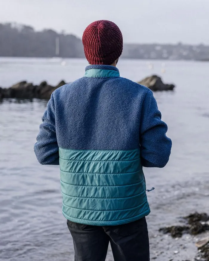 Passenger Tops Born Explorer Recycled PolarLined Sherpa Fleece Dark Denim Dark Denim 8211 Men
