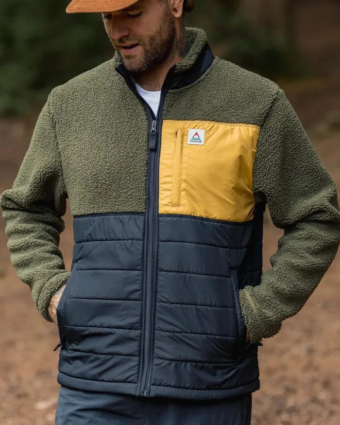 Passenger Tops Born Explorer Recycled PolarLined Sherpa Fleece Khaki Khaki 8211 Men