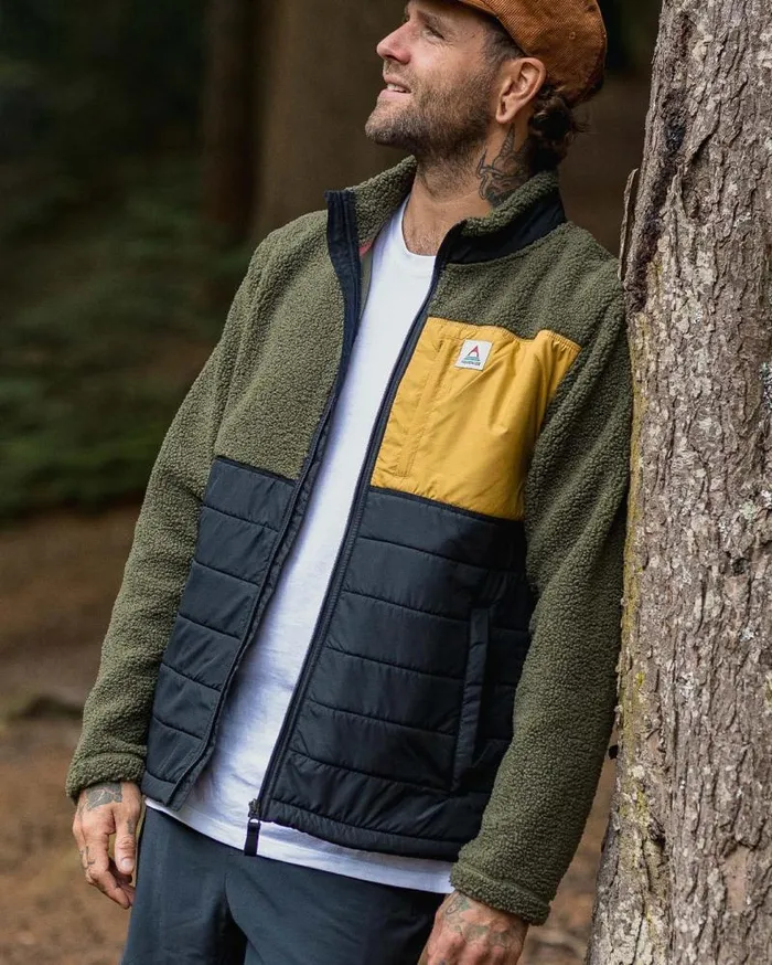 Passenger Tops Born Explorer Recycled PolarLined Sherpa Fleece Khaki Khaki 8211 Men