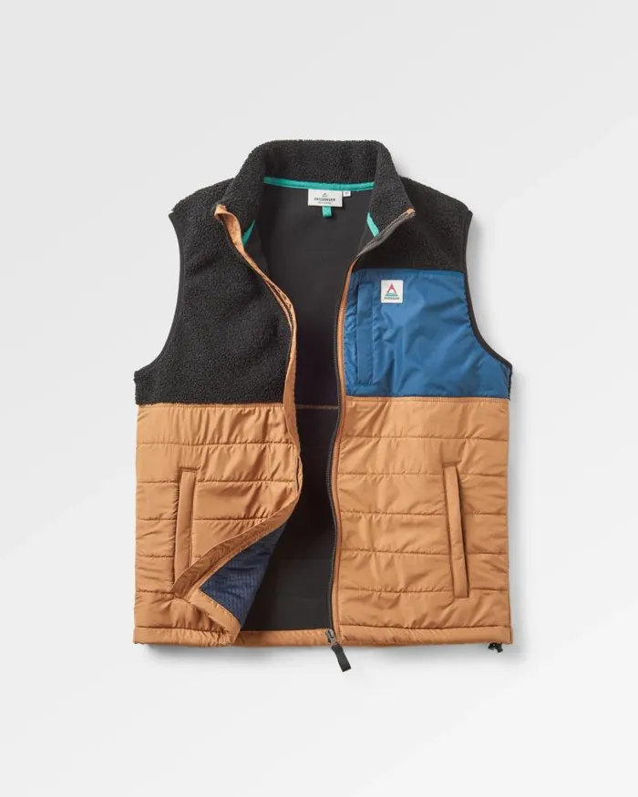 Passenger Tops Born Explorer Recycled PolarLined Sherpa Vest Black Black 8211 Men