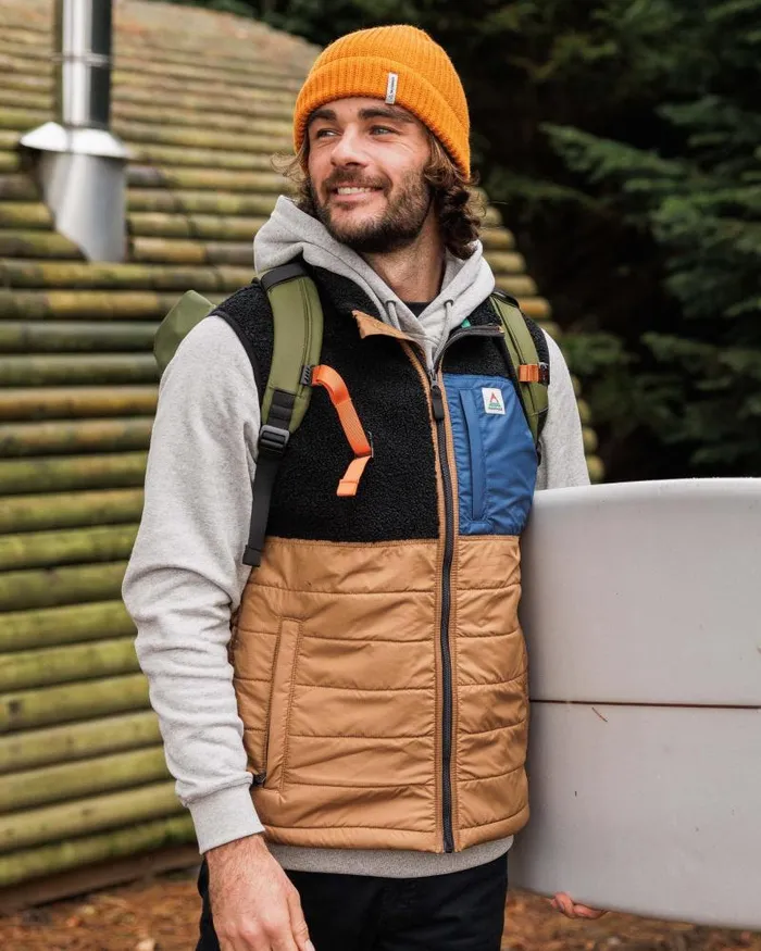 Passenger Tops Born Explorer Recycled PolarLined Sherpa Vest Black Black 8211 Men