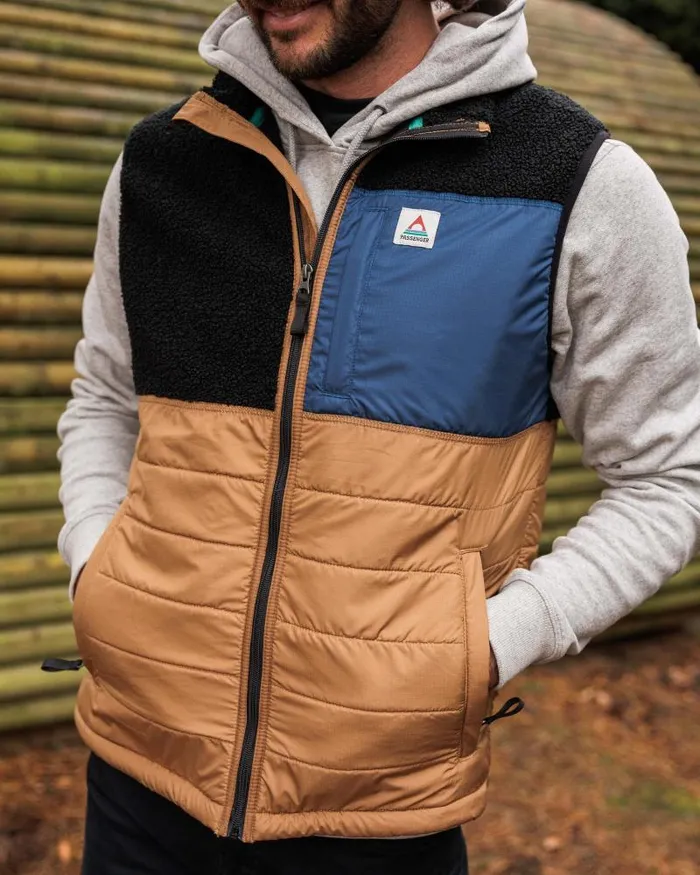 Passenger Tops Born Explorer Recycled PolarLined Sherpa Vest Black Black 8211 Men