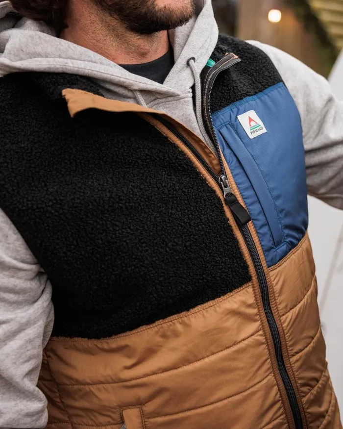 Passenger Tops Born Explorer Recycled PolarLined Sherpa Vest Black Black 8211 Men