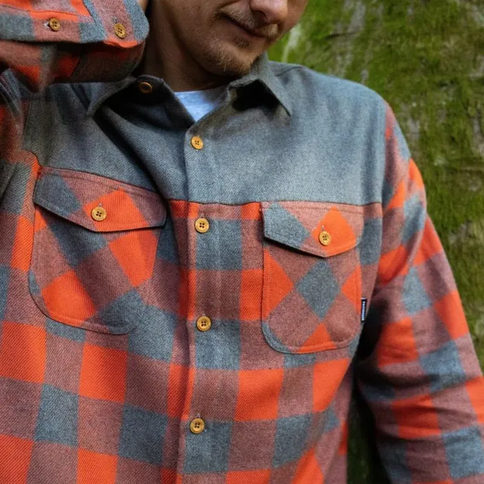 Passenger Tops Bozeman Shirt Buffalo Check Orange Buffalo Check Orange 8211 Men