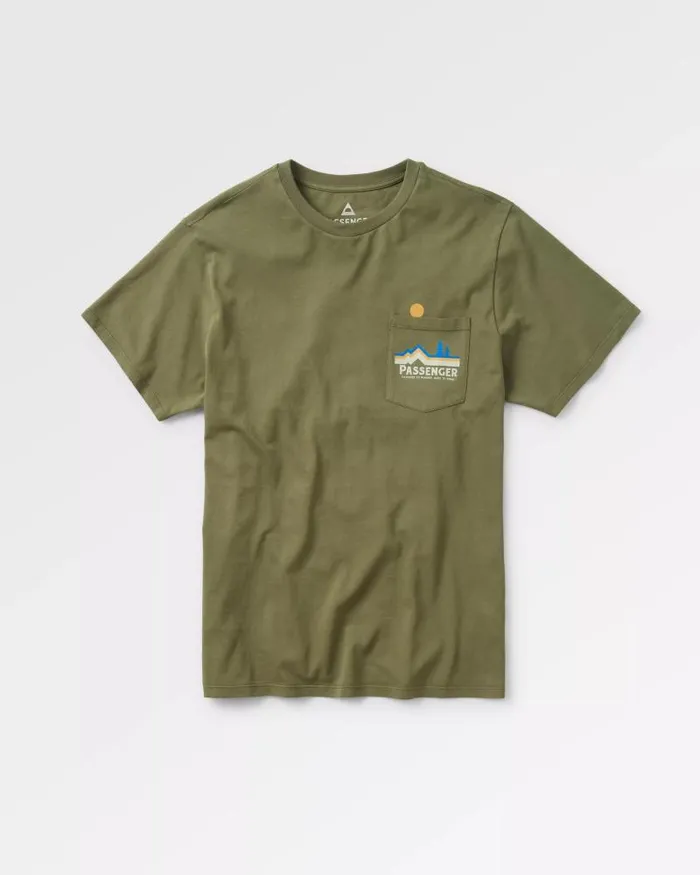 Passenger Tops Branch Out Recycled Cotton TShirt Khaki Khaki 8211 Men
