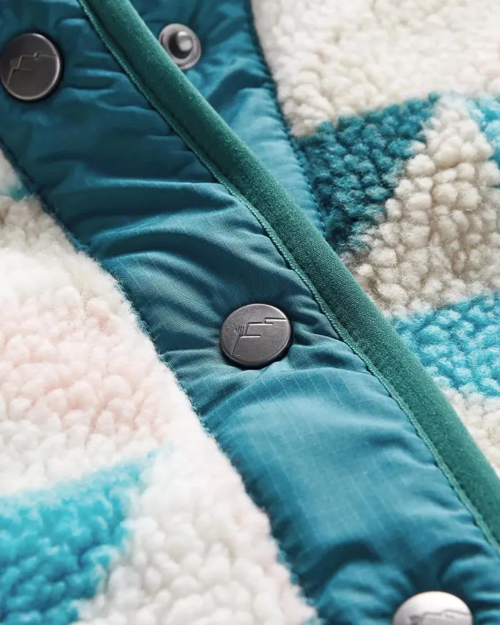 Passenger Tops Clover Recycled DeepPile Sherpa Fleece Homespun Blue Sea Homespun Blue Sea 8211 Women
