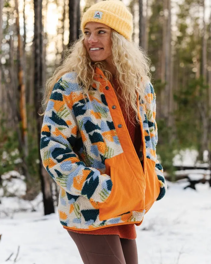 Passenger Tops Clover Recycled DeepPile Sherpa Fleece Off White Camo Off White Camo 8211 Women