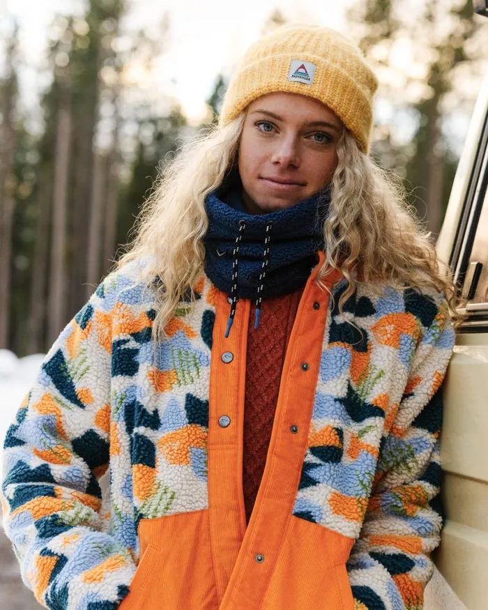 Passenger Tops Clover Recycled DeepPile Sherpa Fleece Off White Camo Off White Camo 8211 Women