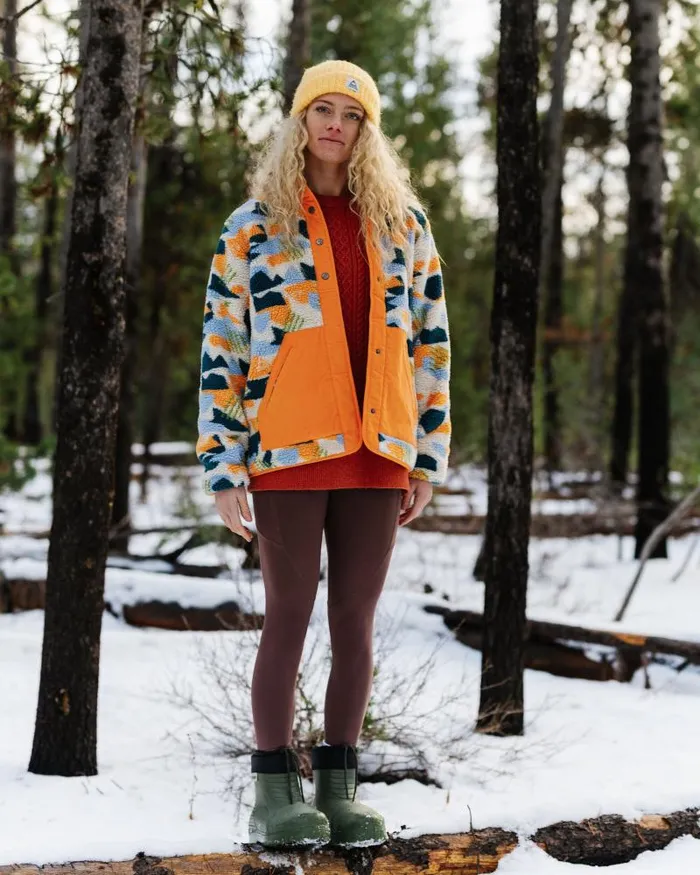 Passenger Tops Clover Recycled DeepPile Sherpa Fleece Off White Camo Off White Camo 8211 Women