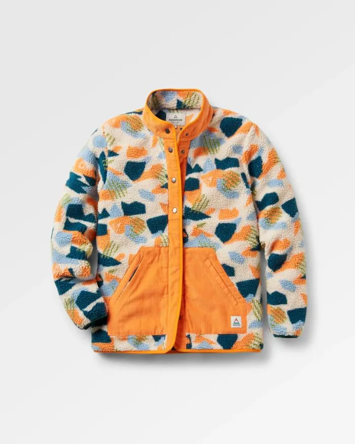 Passenger Tops Clover Recycled DeepPile Sherpa Fleece Off White Camo Off White Camo 8211 Women