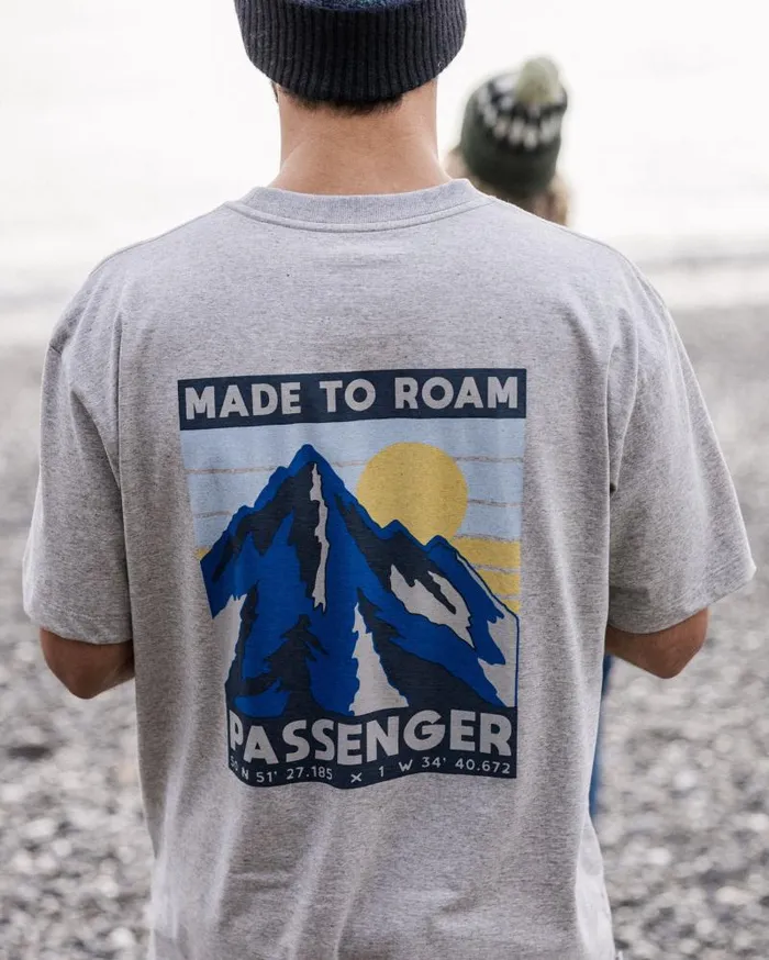 Passenger Tops Distance Organic Relaxed Fit TShirt Grey Marl Grey Marl 8211 Men Passenger Tops Distance Organic Relaxed Fit TShirt Grey Marl Grey Marl 8211 Men