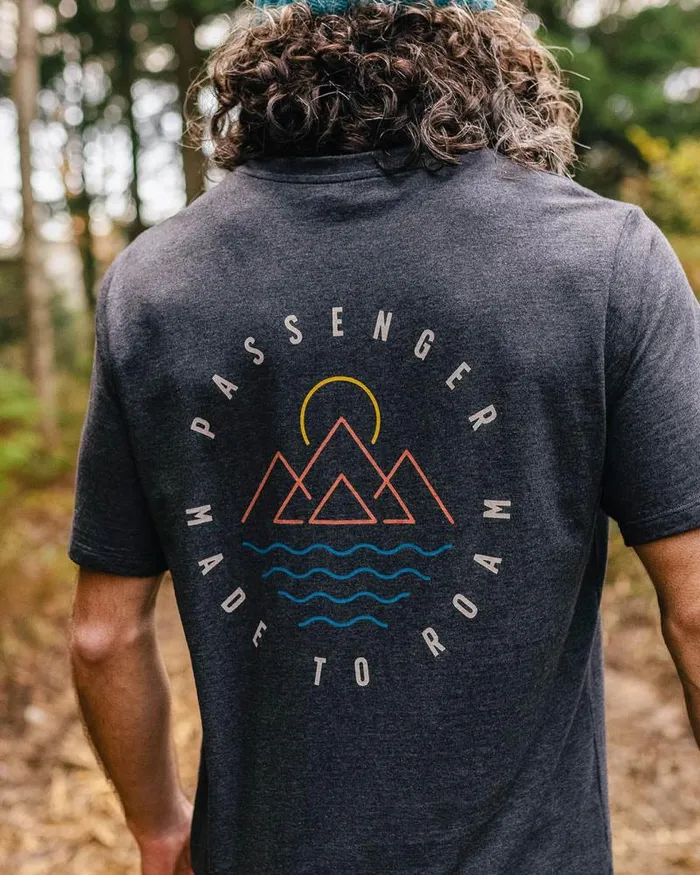 Passenger Tops Escapism Recycled Cotton TShirt Charcoal Marl Charcoal Marl 8211 Men