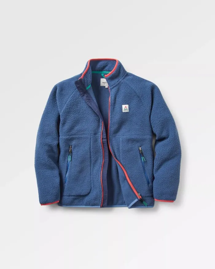 Passenger Tops Fairbanks 20 Full Zip Recycled Sherpa Fleece Dark Denim Dark Denim 8211 Women