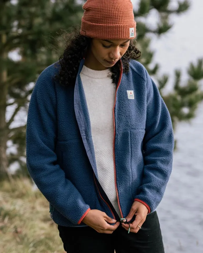 Passenger Tops Fairbanks 20 Full Zip Recycled Sherpa Fleece Dark Denim Dark Denim 8211 Women